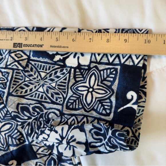 Ky's Made In Hawaii Aloha Hawaiian Short Sleeve Button Up Shirt Blue Floral Sz M - Picture 10 of 16